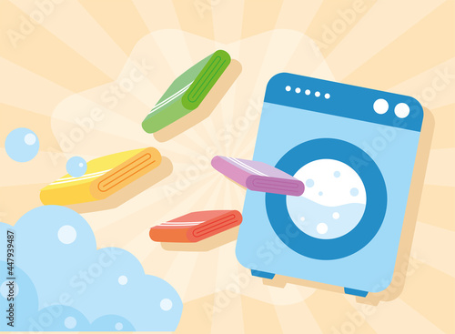 Laundry towels and washer machine