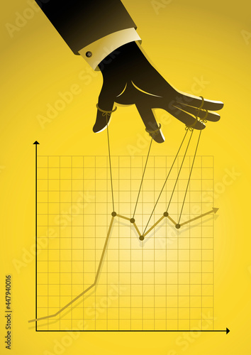 Puppet master controlling graphic chart