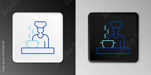 Line Spanish cook icon isolated on grey background. Colorful outline concept. Vector