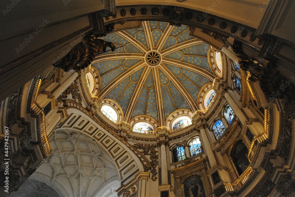 Architecture, voute, coupole, décorum, cathédrale de Grenade, Espagne