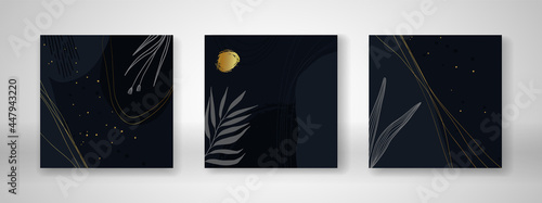 Set of dark blue square bac...