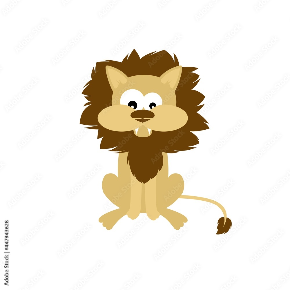 lion in 2d cartoon style. flat isolated vector lion in 2d cartoon style. flat isolated vector