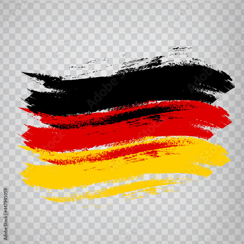 Flag of Germany, brush stroke background.  Flag Federal Republic of Germanyc on transparent background your web site design, app, UI.  Vector.  EPS10.