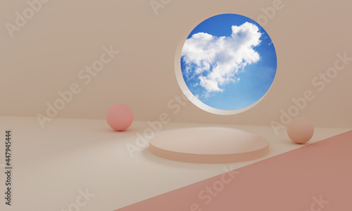 display product 3d abstract minimal scene with geometrical forms for product display. 3D rendering.