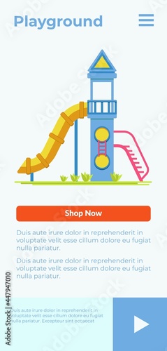 Playground with slide and ladder, website page