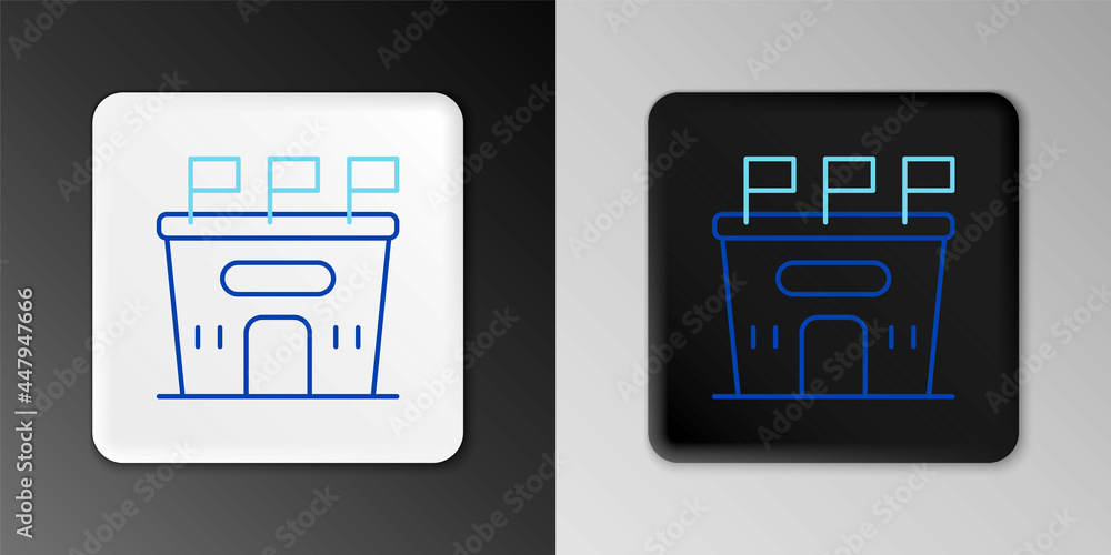 Line Football stadium icon isolated on grey background. Football arena. Colorful outline concept. Vector Line Football stadium icon isolated on grey background. Football arena. Colorful outline concept. Vector