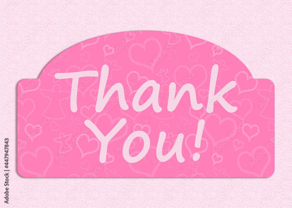 Thank you pink greeting card