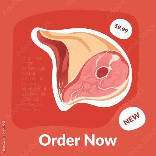 Order now, butcher department promotional banner