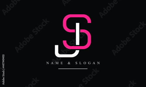 SJ, JS, S, J abstract letters logo monogram
