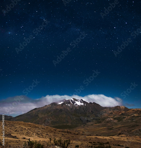 landscape of the huamanrazu hill of huancavelica at night © Andre