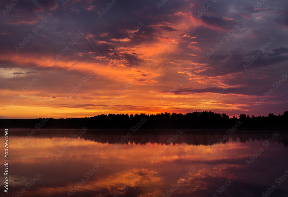 fabulously beautiful sunrise on the lake