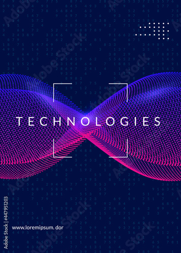 Digital technology abstract background. Artificial intelligence, deep learning and big data concept.