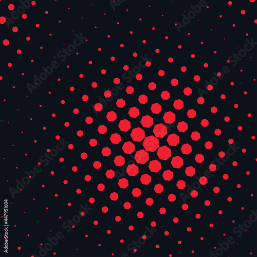 Halftone pattern with red and black background