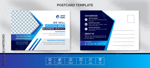 Professional Corporate business postcard template.