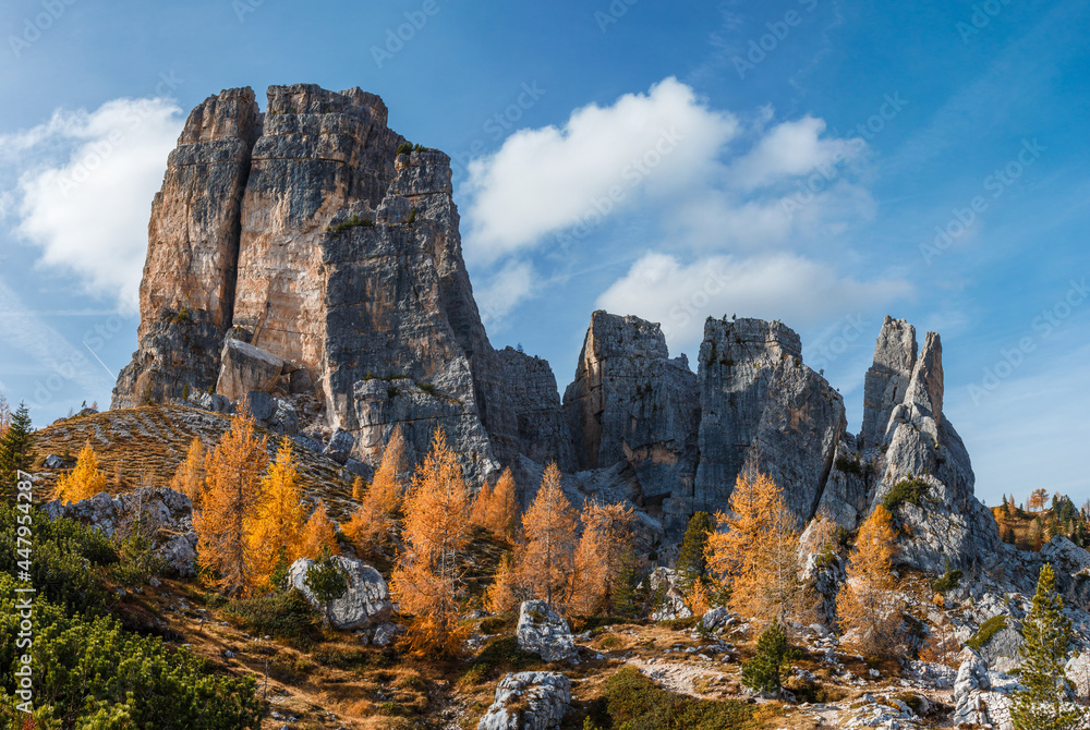 Italy, Dolomites, Cinque Torri. Nuvolao group, Eastern Dolomites.