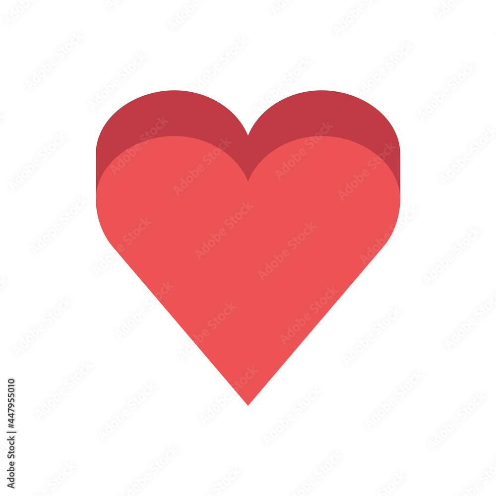 Heart vector icon. Flat style 3d illustration. Love representation. Valentine's day symbol.