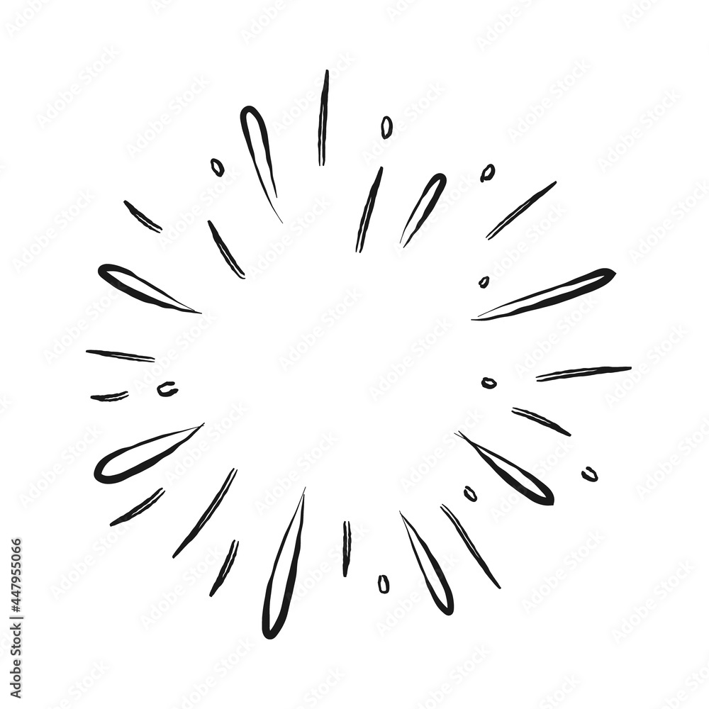 Sunburst doodle illustration. Star burst hand drawn linear explosion. Handmade Design elements. Sunburst doodle illustration. Star burst hand drawn linear explosion. Handmade Design elements.