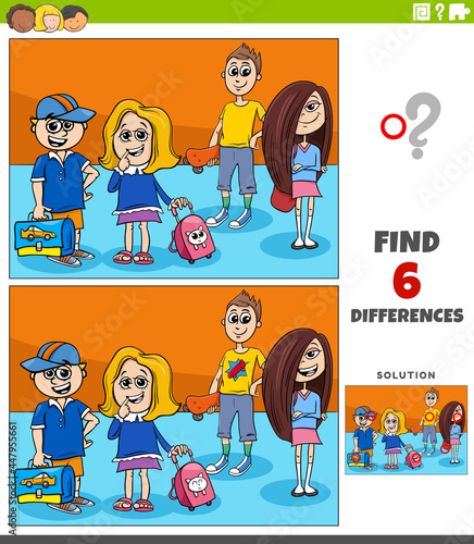 differences educational game with elementary school kids