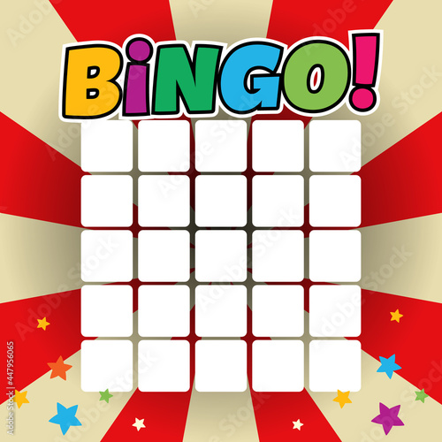 Bingo or lotto lottery ticket template. Background for sports gambling. Vector, illustration