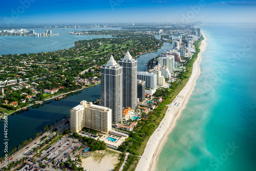 Aerial View from a Helicopter of Miami Beach,.South Miami Beach, .Miami Dade,.Florida.North America,.USA © Earth Pixel LLC.