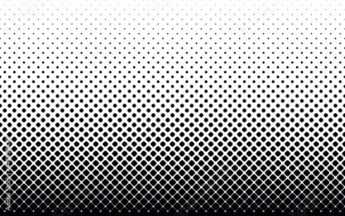 Seamless halftone vector background.Filled with black squares .Rounded corners.
