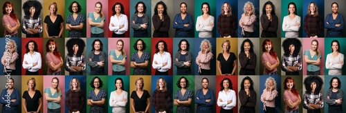 Принти на полотні Portraits of 12 beautiful commercial powerfull women