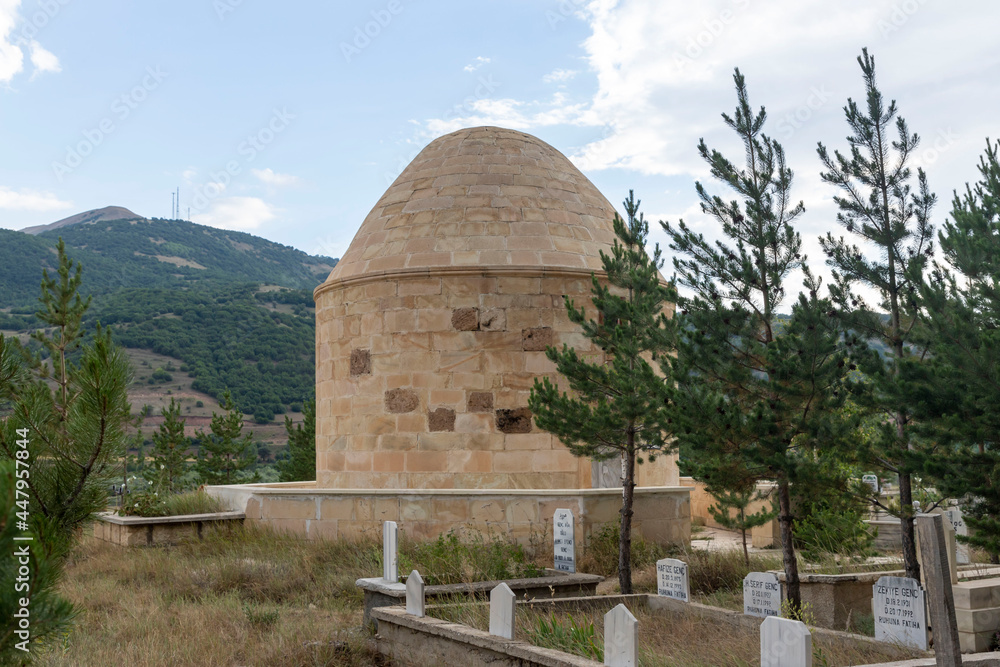 The Tomb of Dede Korkut (Korkut Ata),  who wrote books on many subjects from the life styles of the Oghuz, the ancestors of the Turks, to their economy, from their beliefs to their clothing
