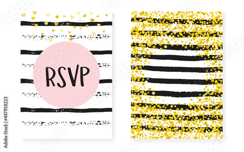 Glitter Border. Metallic Painting Set. Golden