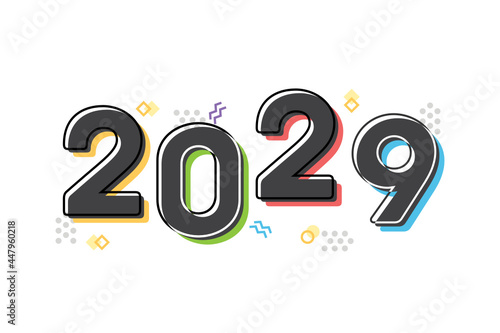 2029 Text, Gen Z Text, 2000's Typography, Retro Text, 2029 Font, 21st Century, Vector Text Illustration Background photo