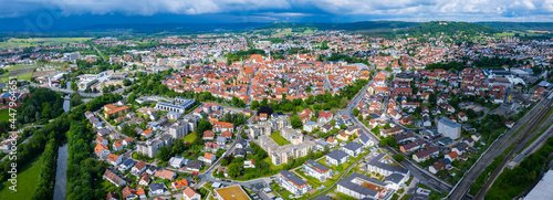 Aerial view of the city Neumarkt in der Oberpfalz in Germay, Bavaria on a sunny day in spring photo