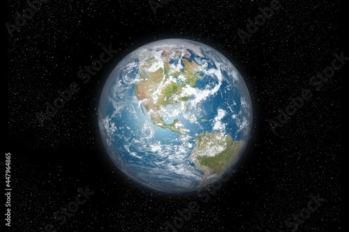 Planet Earth from space in daylight