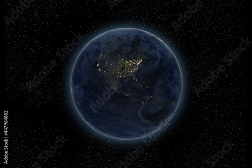 Fototapeta Naklejka Na Ścianę i Meble -  Night lights on Planet Earth