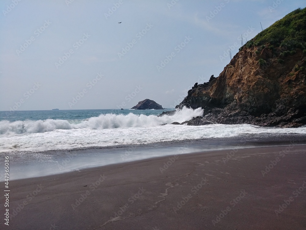 waves crashing on rocks beach coast water waves crashing on rocks beach coast water