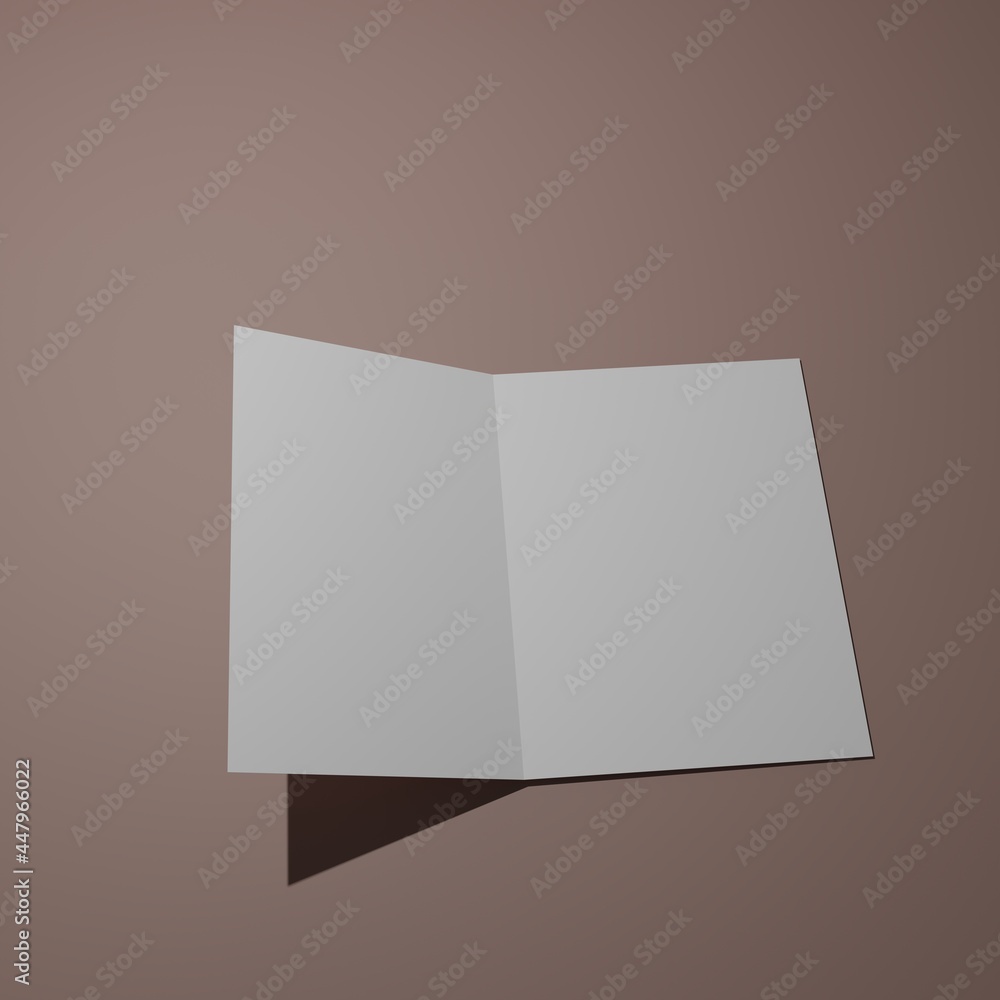 A4 size single pocket reinforced folder mock up isolated on gray background. 3D A4 size single pocket reinforced folder mock up isolated on gray background. 3D