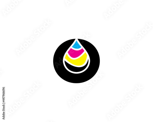 O Letter With CMYK Ink drop Logo Vector 001