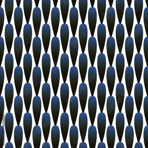 Vector seamless pattern. Dark abstract shapes on white background