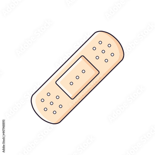 Medical plaster adhesive bandage isolated cartoon vector