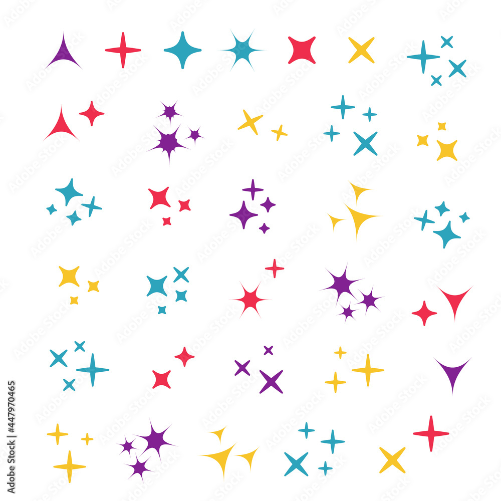 Sparkle lights stars set. Glowing light effect star. Sparkle lights vector Sparkle lights stars set. Glowing light effect star. Sparkle lights vector
