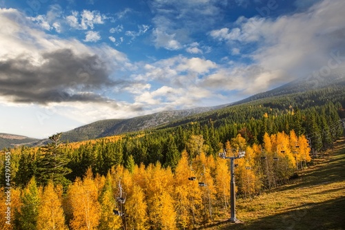 Autumn in the mountains of Europe, good weather