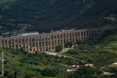 aqueduct with three rows of arches of the eighteenth century designed by the architect Vanvitelli
