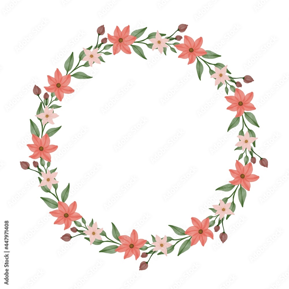 circle frame with orange flowers and green leaf border for wedding card circle frame with orange flowers and green leaf border for wedding card