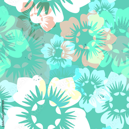 PATRÓN SIN COSTURAS / FONDO
FLORES HAWAIANAS