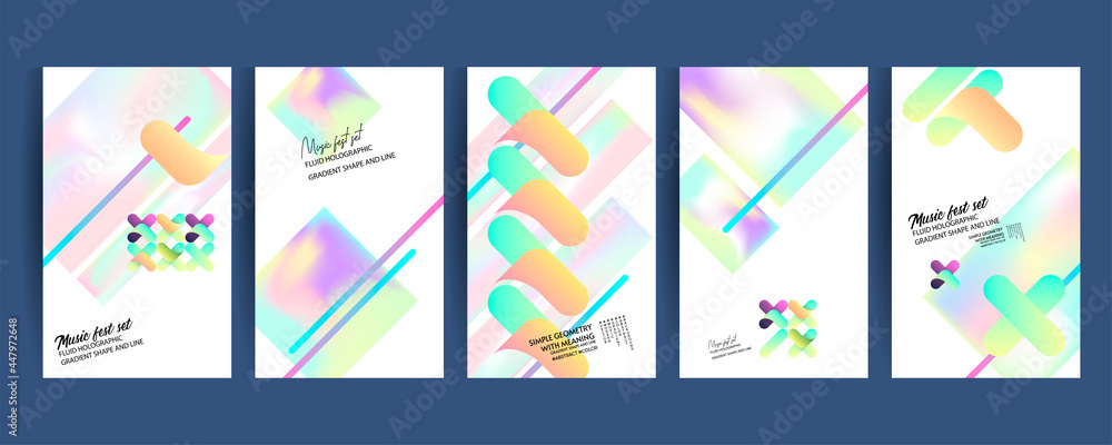 Gradient mesh cover set of backgrounds texture foil pearl shades. Abstract stylish gradient with holographic foil. 90s, 80s retro style Gradient mesh cover set of backgrounds texture foil pearl shades. Abstract stylish gradient with holographic foil. 90s, 80s retro style