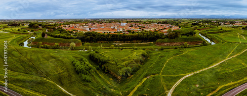 Palmanova city panoramic aerial view photo