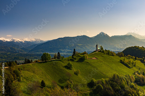 Saint primoz chrch in Jamnik village, Slovenia