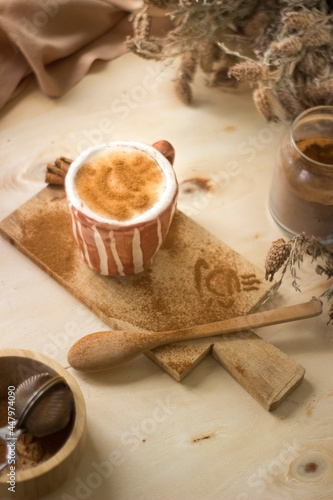 Turkish salep and cinnamon