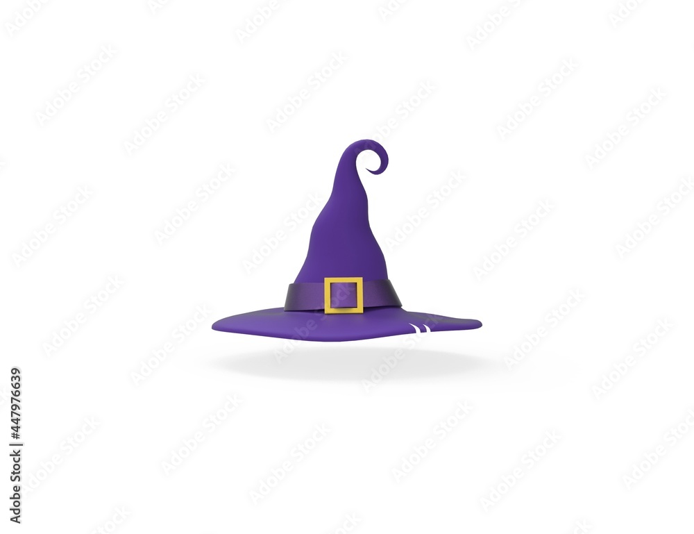 Witch hat 3D render model isolated white background. Halloween party