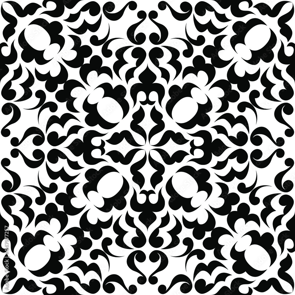 seamless geometric black and white pattern of oriental motifs seamless geometric black and white pattern of oriental motifs