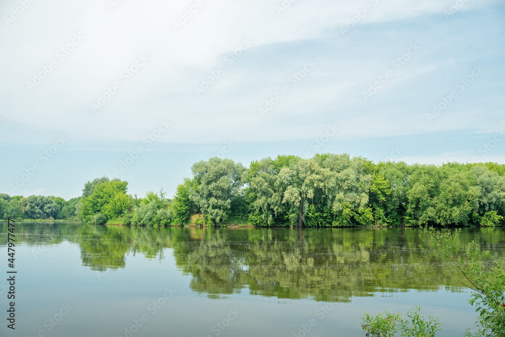 Fototapeta premium View of the Moskva River from the Fortress in the city of Kolomna in Russia