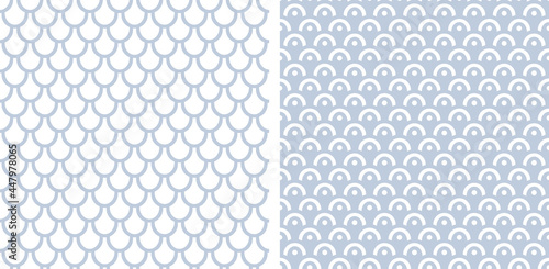 Seamless patterns in fish scale design.